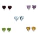 Sterling Silver Gemstone Post Earring Set title=