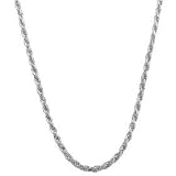 Sterling Silver 1.5mm Diamond Cut Rope Chain 20" Necklace