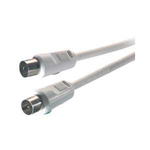 Pro Signal TV / Radio aerial lead (Male to Female connection - used with video recorders and players and some DVD and Freeview Boxes) - White coax short lead 1.8m (Can be used as an extension lead)
