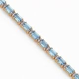 14K 15.75 CTW Blue Topaz & Diamond Bracelet