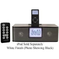 Maxx Digital White AM-FM Clock Radio With iPod Docking Station