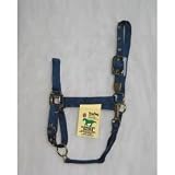 Hamilton Deluxe 1 Nylon Horse Halter with Adjustable Chin and Throat Snap, Navy, Yearling/Standard Donkey (300-500 lbs)