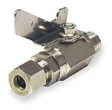 Industrial Grade 1BXL1 Ball Valve, 3/8 In Tube x 3/8 In M, SS