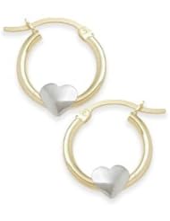 Two-Toned Heart Baby Gold Earrings