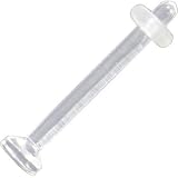 14 Gauge straight barbell CLEAR RETAINER 5/8