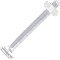 14 Gauge straight barbell CLEAR RETAINER 5/8"