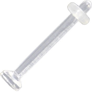 14 Gauge straight barbell CLEAR RETAINER 5 8