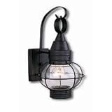 Onion-TB - 1 Light Small Nautical Outdoor Lighting Wall Lamp Fixture - Textured Black - B2538