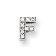 Sterling Silver CZ Initial F Slide