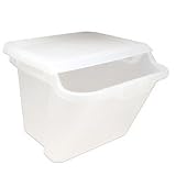 Covered Recycle Bin, Stackable Plastic, One Bin (Frosted Clear) (12 Covered Recycle Bin, Stackable Plastic, One Bin (Frosted Clear) (12
