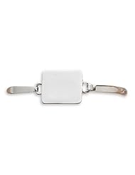 Rectangular Engravable Bangle with Designed Edge 925 Sterling Silver Designer