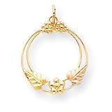 10k Black Hills Gold Open Leaf Pendant