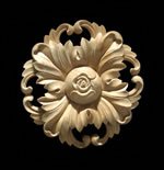 Large Maple Wood Hand Carved Circular Pierced Acanthus Rosette #9040 Large Maple Wood Hand Carved Circular Pierced Acanthus Rosette #9040