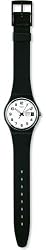 Swatch Men's GB743 Black Rubber Quartz Watch with White Dial