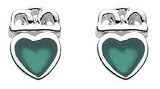 Kit Heath Sterling Silver & Green Agate Claddagh Post Earrings