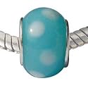 LovingtheBead &copy; 'Pokka-Dot Blue' Murano Glass Slide-on & Slide-Off Bead Charm