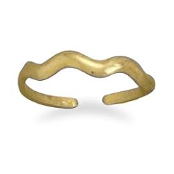 Gold Plated Wave Toe Ring