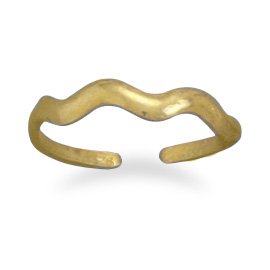 Gold Plated Wave Toe Ring