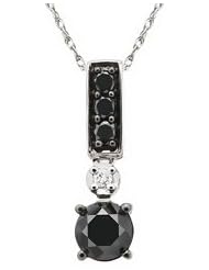 1 Carat Black & White Diamond Pendant w/ Chain