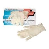 Acme United Latex Gloves, Lightly Powdered, Small, 100-Count box