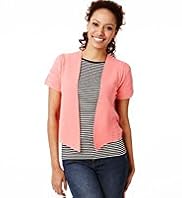 Open Front Cropped Cardigan with Linen