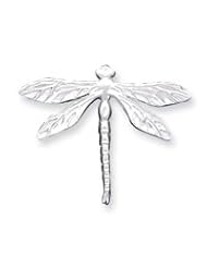 Sterling Silver Satin Finish Diamond Cut Dragon Fly Pin