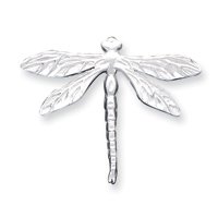 21t3oP5QmdL Sterling Silver Satin Finish Diamond Cut Dragon Fly