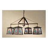 38W Mackintosh Leaf 4 Lt Chandelier Ceiling Fixture