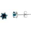 14K White Gold Teen September Birthstone Stud Earrings