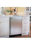 24 Beer Tapper, Black cabinet w/ stainless steel door frame, accepts slide in panel