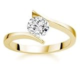 060 Carat Dsi1 Round Brilliant Certified Diamond Solitaire Engagement Ring In 18k Yellow Gold