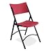 National Public Seating 600 Series Steel Frame Blow Molded Resin Plastic Seat and Back Folding Chair with Double Brace, 300 lbs Capacity, Red/Black (Carton of 4)