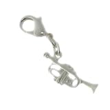 Charm argent�e - motif une Trompette approx. 19x7 mm