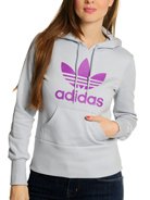 Adidas Damen Hoodie Trefoil, clear grey s12/ultra purple s12, 34, X33500 Preisvergleich