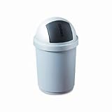 ELDON OFFICE PRODUCTS / Bullet push lid wastebasket, 6-1/2-gallon, white/black / RUB233201SOLWH / Sold as 1 Each / Mfr Part # 233201SOLWH \*/ Bullet push lid wastebasket, 6-1/2-gallon, white/black