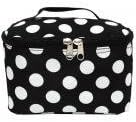 Makeup Bag Cosmetic Case Polka Dot Black and White Print