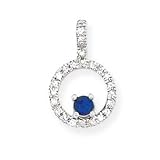 10k White Gold, Diamond & Sapphire Pendant (0.36ctw).