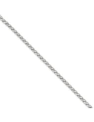 14k Gold White Gold 1.9mm Round D/C Wheat Chain 10 Inches