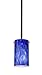 Besa Lighting 1BT-440486-BR 1X50W E12 Stilo 7 Pendant with Blue Cloud Glass, Bronze Finish