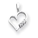 14k White Gold GH/SI Diamond Heart Pendant