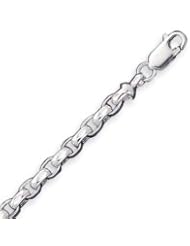 Sterling Silver 7.5 Inch Polished Diamond-cut Fancy Rolo Link Bracelet - 7.5 Inch