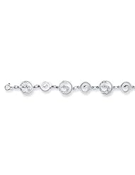 925 Sterling Silver Journey White CZ Link Bracelet