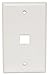 Wall Plate, 1 Port, for Keystone RJ45, Cat5e/Cat6, ABS, White, with Screws