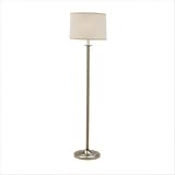 Floor Lamp in Brushed Steel with Hardback Shade