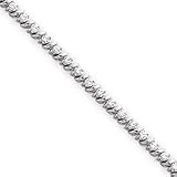 14k White Gold Diamond Tennis Bracelet - 7 Inch - Box Clasp