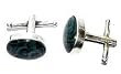 Set of Cufflinks Pair Men Sterling Silver Melachite Gemstone