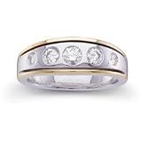 14K Two Tone Gold Diamond Bridal Anniversary Band Ring Size 11