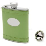 Lime Green Flask with Engravable Plate