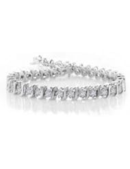 6.00 ct Ladys Round Cut Diamond Tennis Bracelet In 14 Karat White Gold