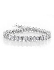 5.50 ct Ladys Round Cut Diamond Tennis Bracelet In 14 Karat White Gold